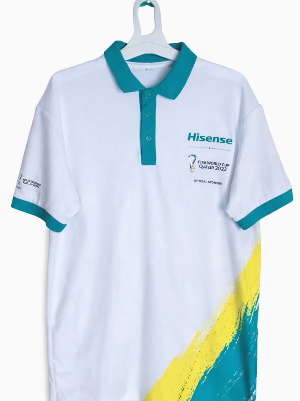 Hisense FIFA World Cup Qatar 2022 Polo Shirt Men’s Large Soccer Fan Gear